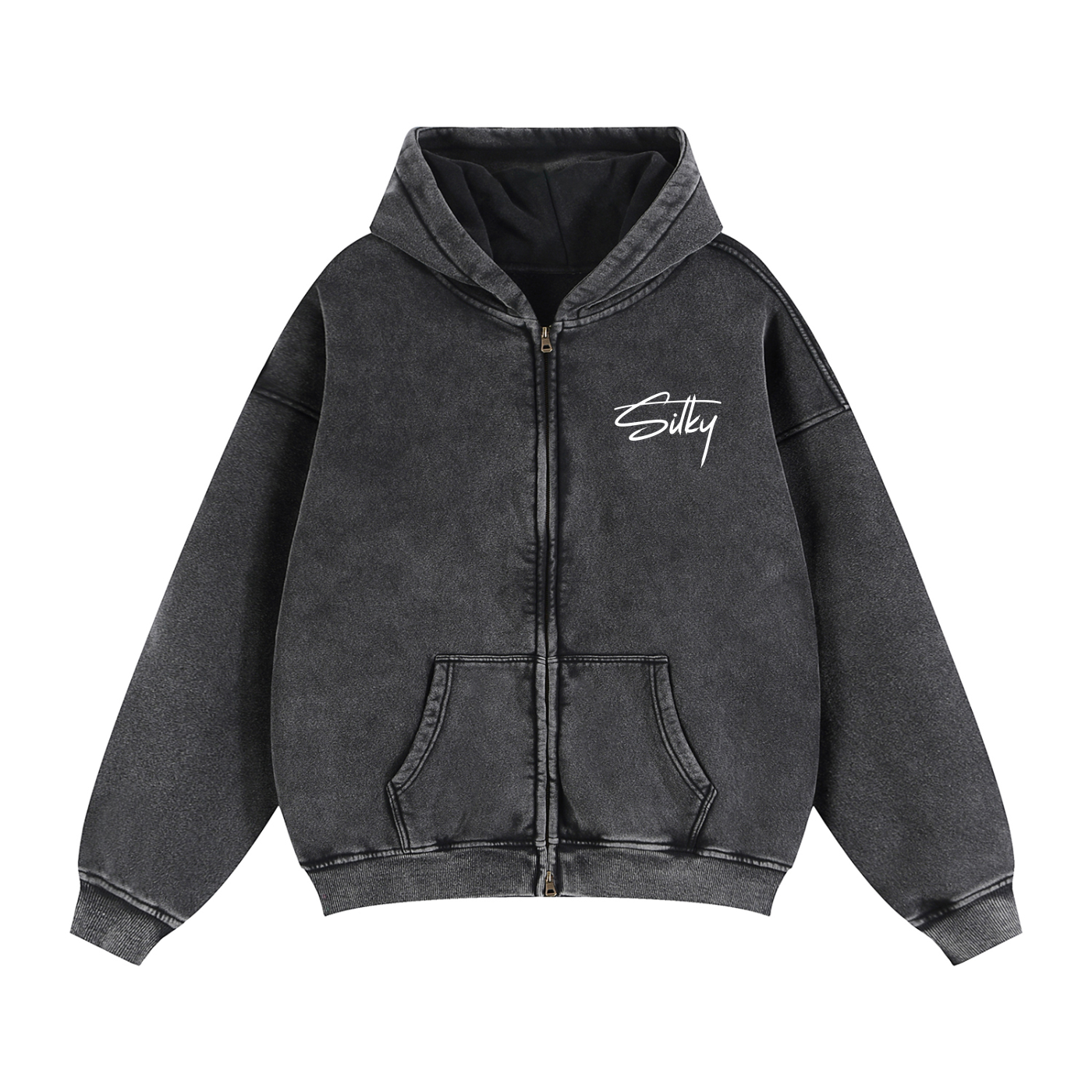 Zip-Through Boxy Fleece Hoodie